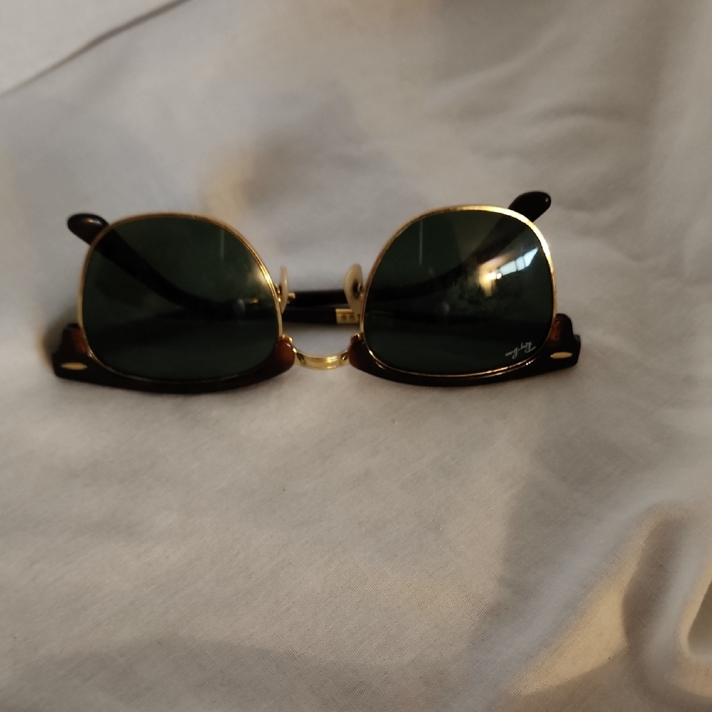 Ray-Ban Gold and Green Sunglasses